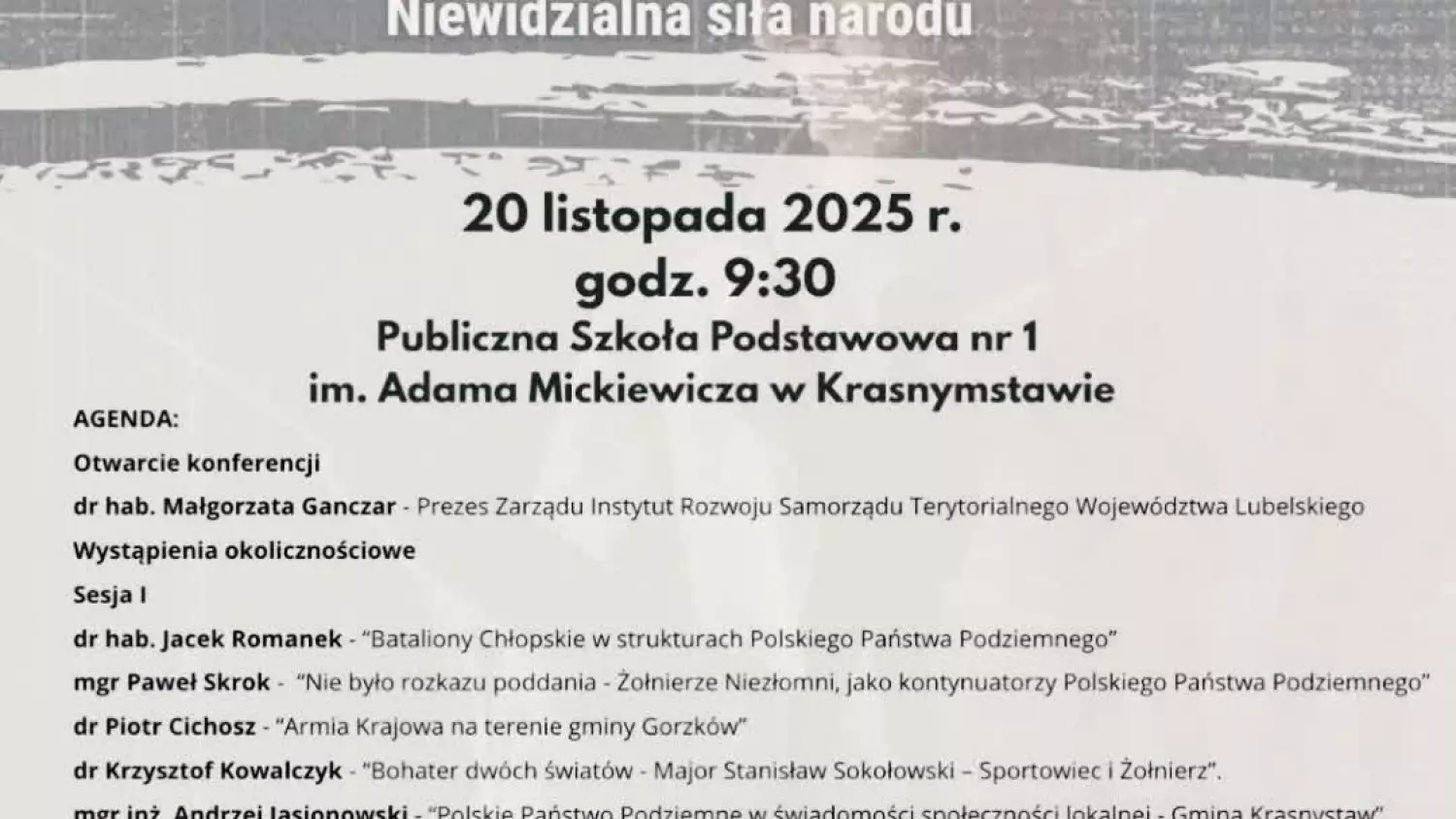 Konferencja „Państwo Podziemne – Niewidzialna siła narodu”